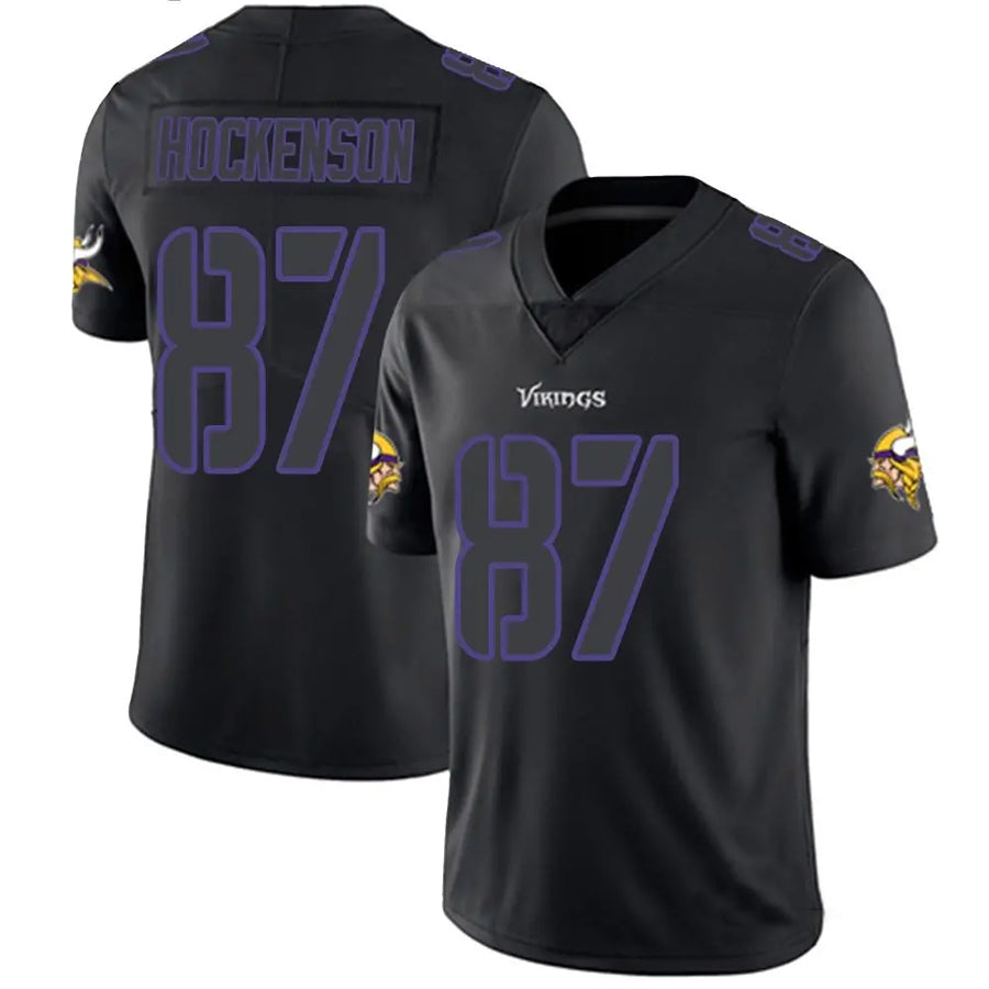Qdoa MN.Vikings #87 T.J. Hockenson Player Limited Black Impact Game Stitched Jerseys