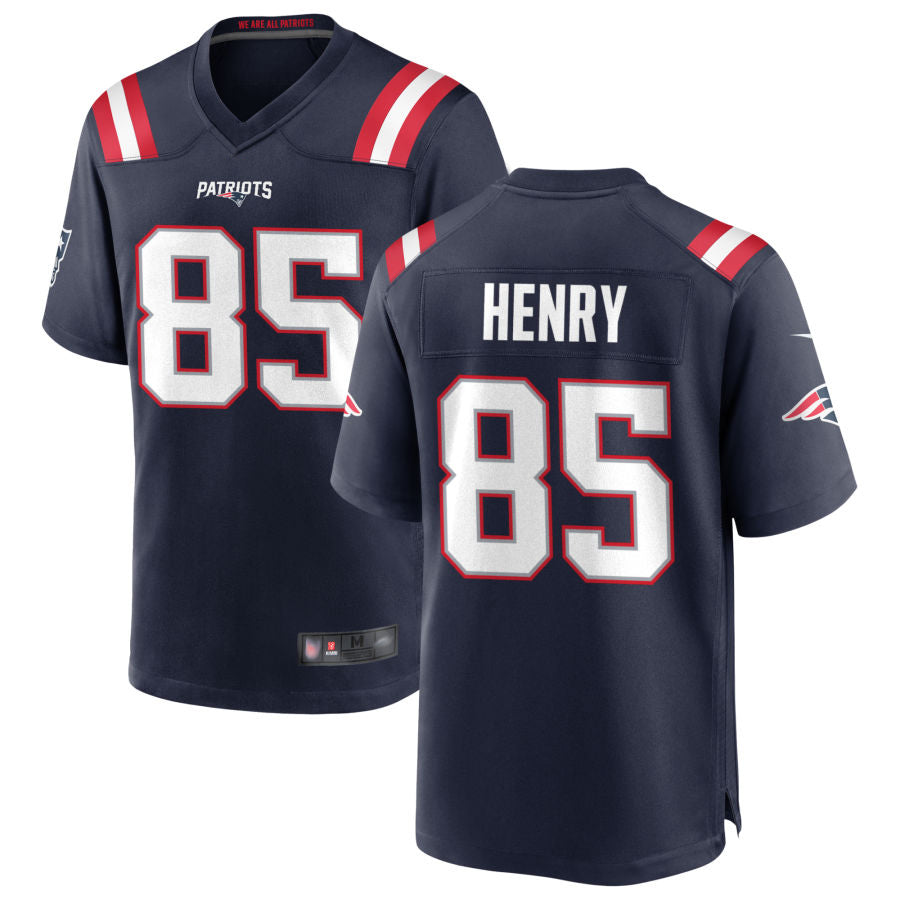 Qdoa NE.Patriots #85 Hunter Henry Navy Game Home Jerseys