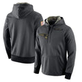 Qdoa NE.Patriots Gray Salute to Service Hoodies Limited Game Blank Player Stitched Jerseys