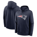 Qdoa NE.Patriots Navy LOGO Pullover Hoodies Home Game Blank Player Stitched Jerseys