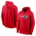 Qdoa NE.Patriots Red LOGO Pullover Hoodies Home Game Blank Player Stitched Jerseys