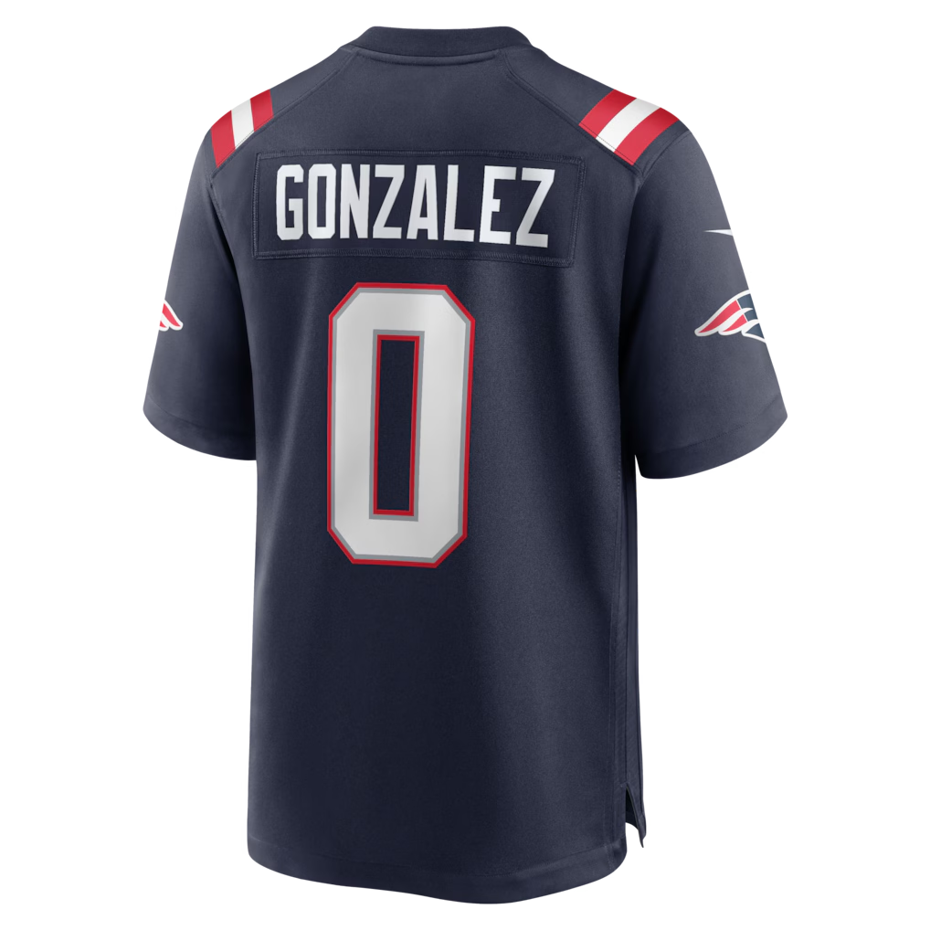 Qdoa NE.Patriots #0 Christian Gonzalez Navy Team Game Stitched Jerseys