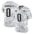 Qdoa NE.Patriots #0 Christian Gonzalez Player Arctic Camo Salute To Service Limited Game Stitched Jerseys