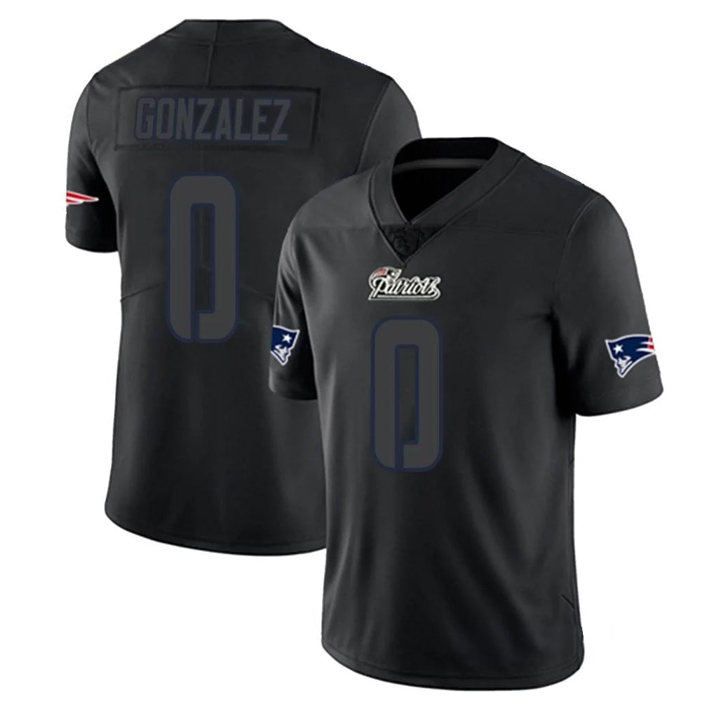 Qdoa NE.Patriots #0 Christian Gonzalez Player Black Impact LImited Home Game Stitched Jerseys