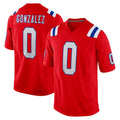 Qdoa NE.Patriots #0 Christian Gonzalez Player Red Home Game Stitched Jerseys