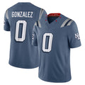 Qdoa NE.Patriots #0 Christian Gonzalez Player Storm Blue Rivalries Collection Limited Stitched Jerseys