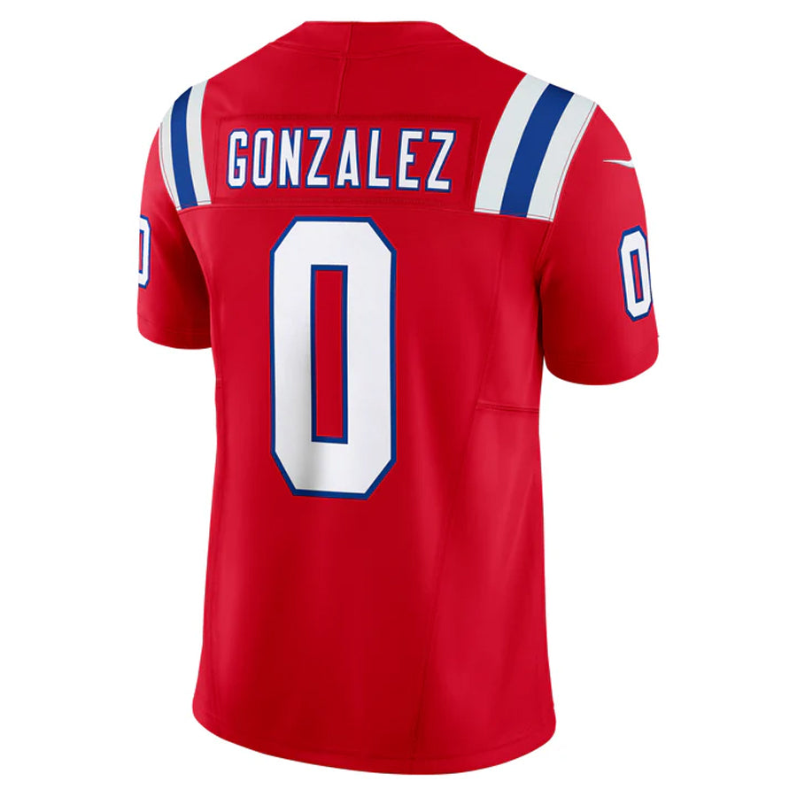 Qdoa NE.Patriots #0 Christian Gonzalez Player Red Vapor F.U.S.E. Limited Stitched Jerseys