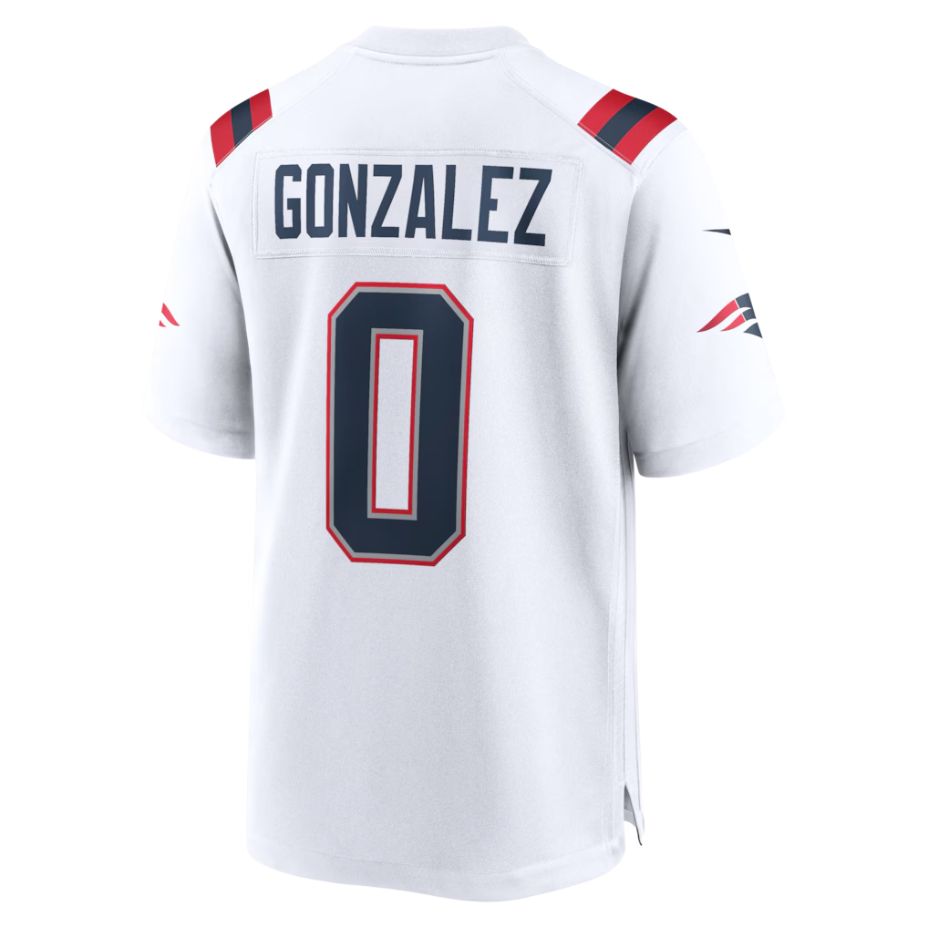 Qdoa NE.Patriots #0 Christian Gonzalez White Game Stitched Jerseys