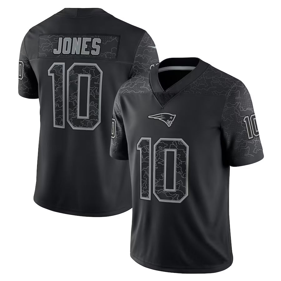 Qdoa NE.Patriots #10 Drake Maye Player Black REFLECTIVE Limited Stitched Jerseys