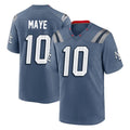 Qdoa NE.Patriots #10 Drake Maye Player Blue Rivalries Collection Home Game Stitched Jerseys