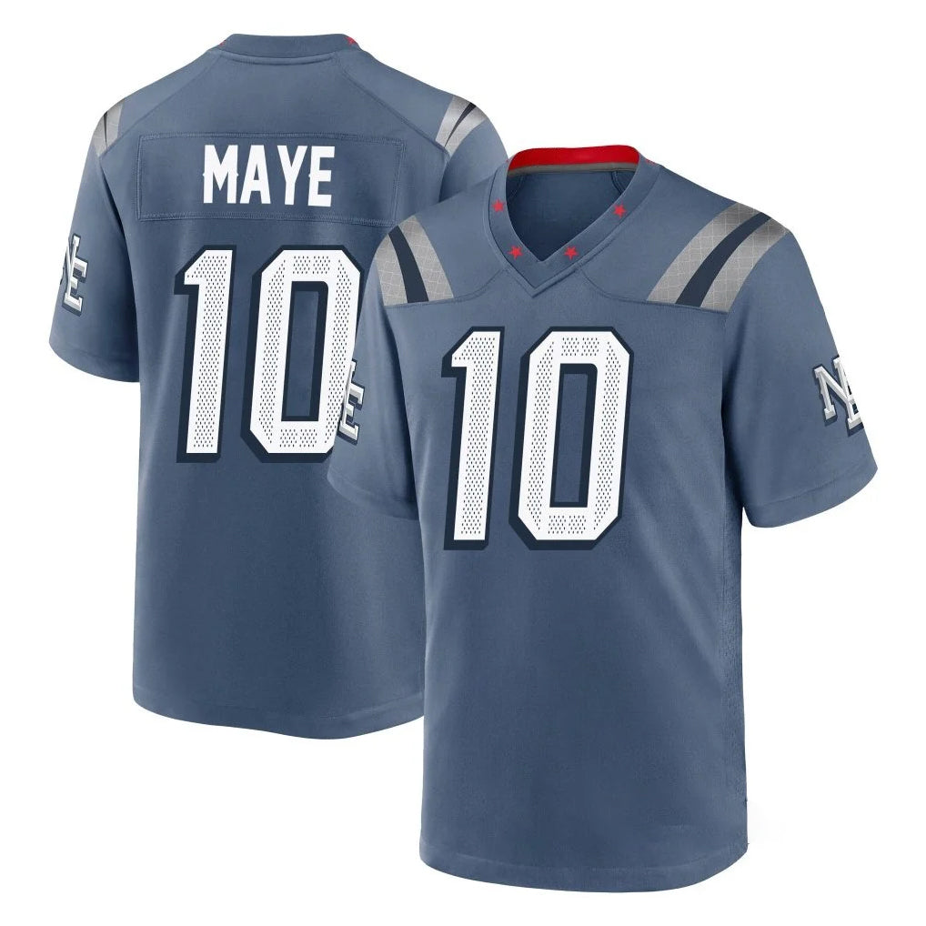 Qdoa NE.Patriots #10 Drake Maye Player Blue Rivalries Collection Home Game Stitched Jerseys