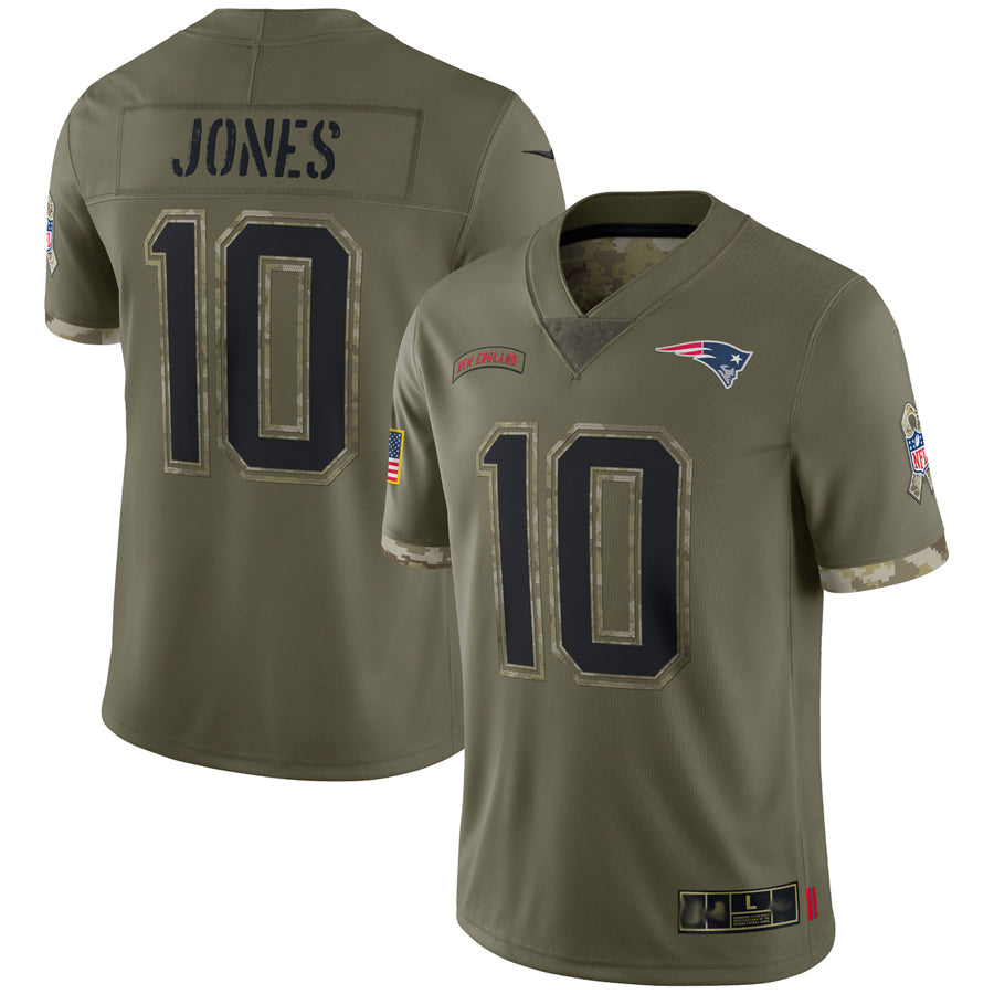 Qdoa NE.Patriots #10 Drake Maye Player Olive Salute To Service Stitched Jerseys