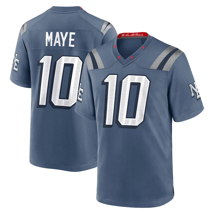 Qdoa NE.Patriots #10 Drake Maye Player Storm Blue Rivalries Collection Game Stitched Jerseys
