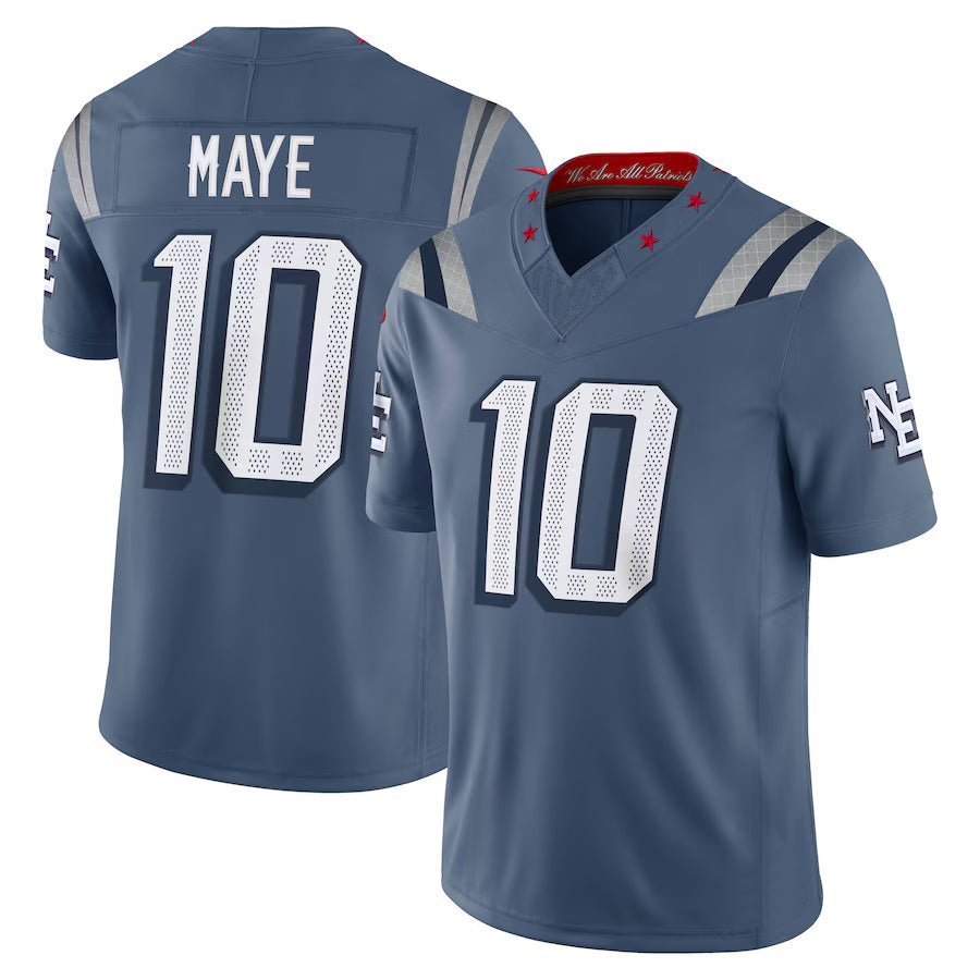 Qdoa NE.Patriots #10 Drake Maye Player Storm Blue Rivalries Collection Limited Stitched Jerseys