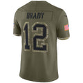 Qdoa NE.Patriots #12 Tom Brady Player Olive Salute To Service Limited Stitched Jerseys