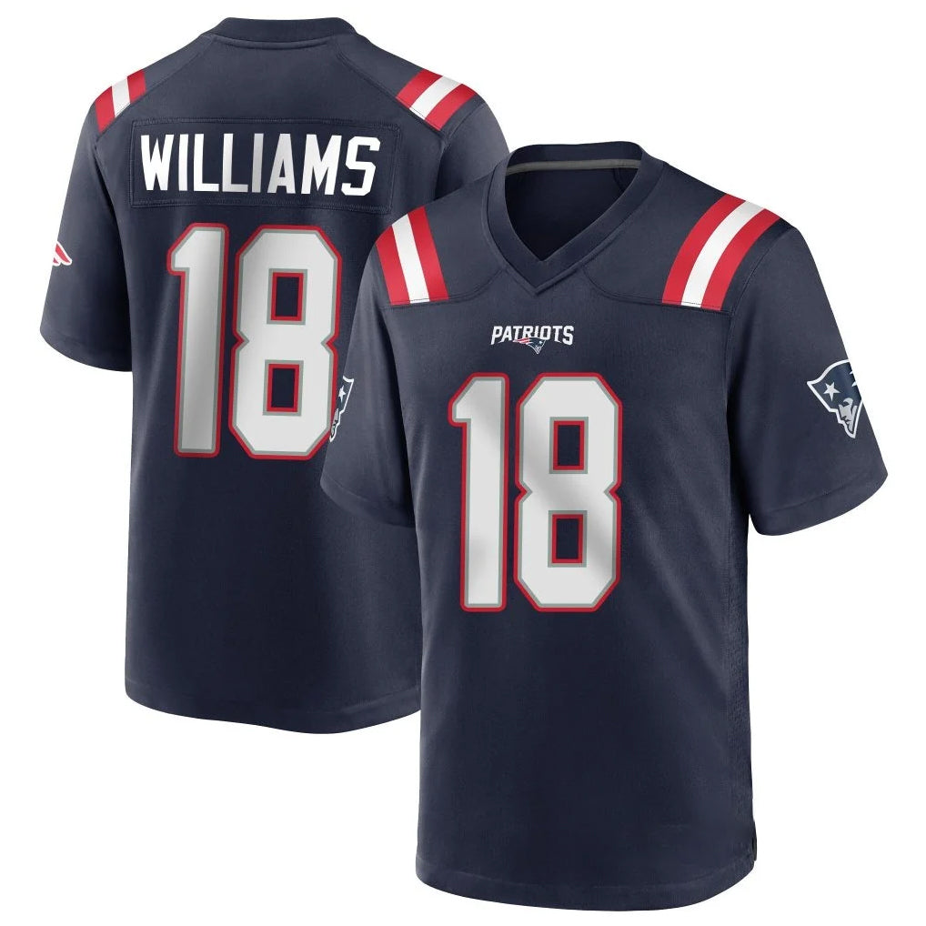 Qdoa NE.Patriots #18 Kyle Williams Player Navy Home Game Stitched Jerseys