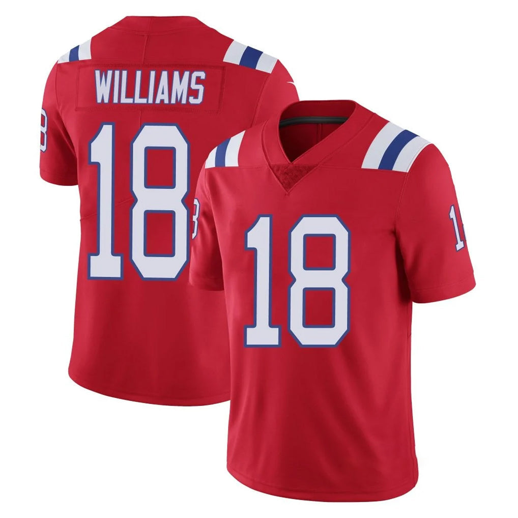 Qdoa NE.Patriots #18 Kyle Williams Player Red Limited Vapor F.U.S.E. Home Game Stitched Jerseys