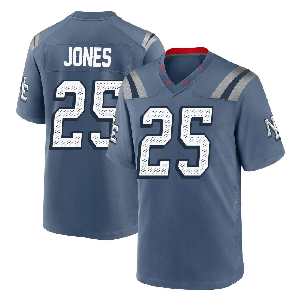 Qdoa NE.Patriots #25 Marcus Jones Player Blue Rivalries Collection Home Game Stitched Jerseys