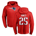 Qdoa NE.Patriots #25 Marcus Jones Player Red LOGO Pullover Hoodies Home Game Stitched Jerseys