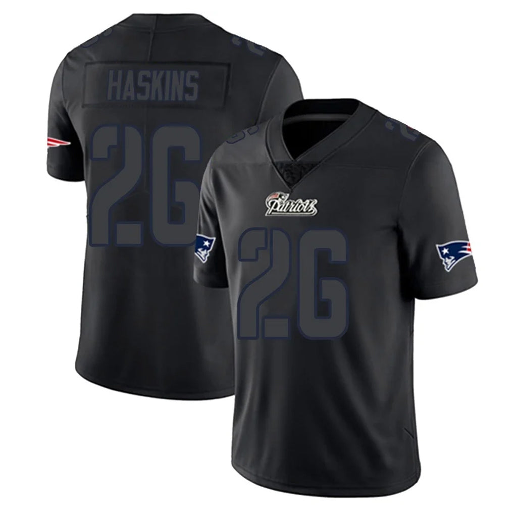 Qdoa NE.Patriots #26 Hassan Haskins Player Black Impact LImited Home Game Stitched Jerseys