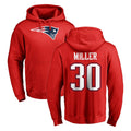 Qdoa NE.Patriots #30 Jam Miller Player Red LOGO Pullover Hoodies Home Game Stitched Jerseys