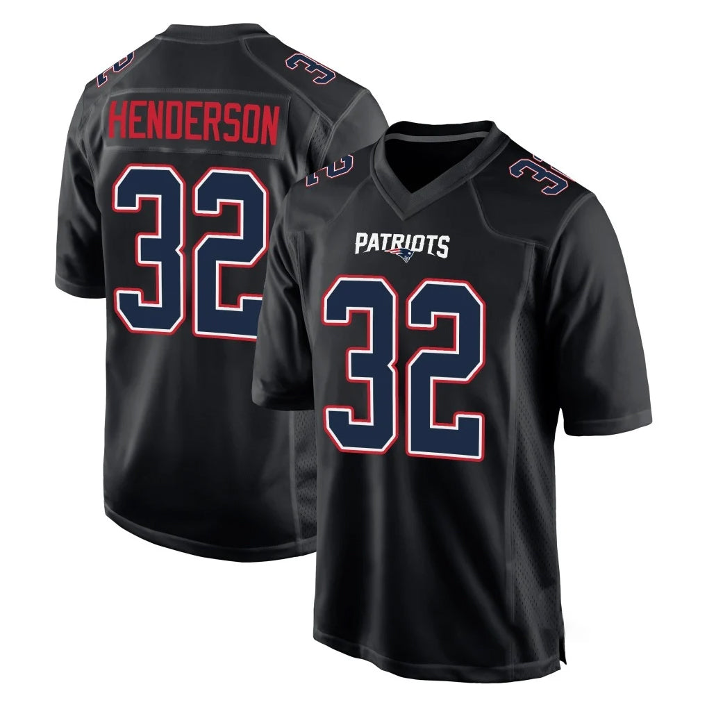 Qdoa NE.Patriots #32 TreVeyon Henderson Player Carbon Fashion Limited Home Game Stitched Jerseys