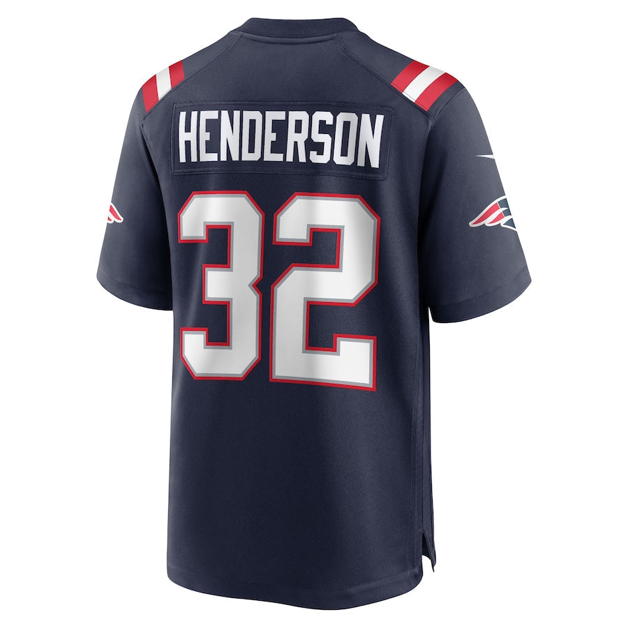 Qdoa NE.Patriots #32 TreVeyon Henderson Player Navy Home Game Stitched Jerseys