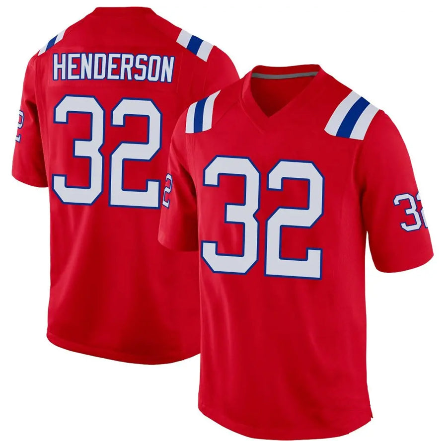 Qdoa NE.Patriots #32 TreVeyon Henderson Player Red Home Game Stitched Jerseys