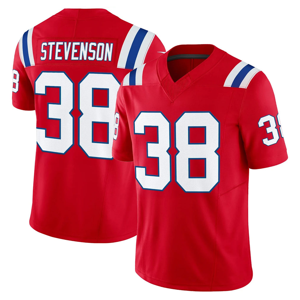 Qdoa NE.Patriots #38 Rhamondre Stevenson Player Red Limited Vapor F.U.S.E. Home Game Stitched Jerseys