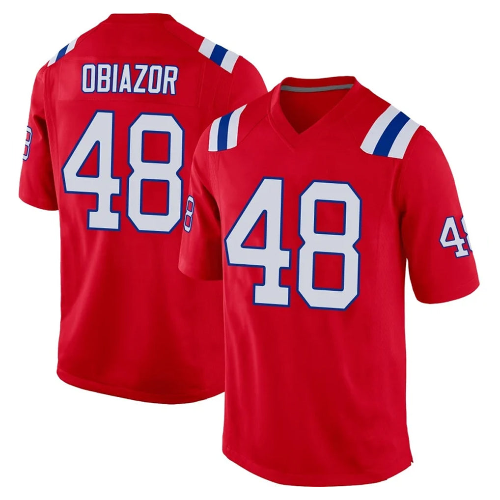 Qdoa NE.Patriots #48 Namdi Obiazor Player Red Home Game Stitched Jerseys
