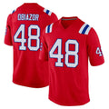Qdoa NE.Patriots #48 Namdi Obiazor Player Red Home Game Stitched Jerseys