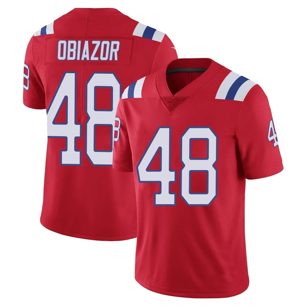 Qdoa NE.Patriots #48 Namdi Obiazor Player Red Vapor Untouchable Home Game Stitched Jerseys
