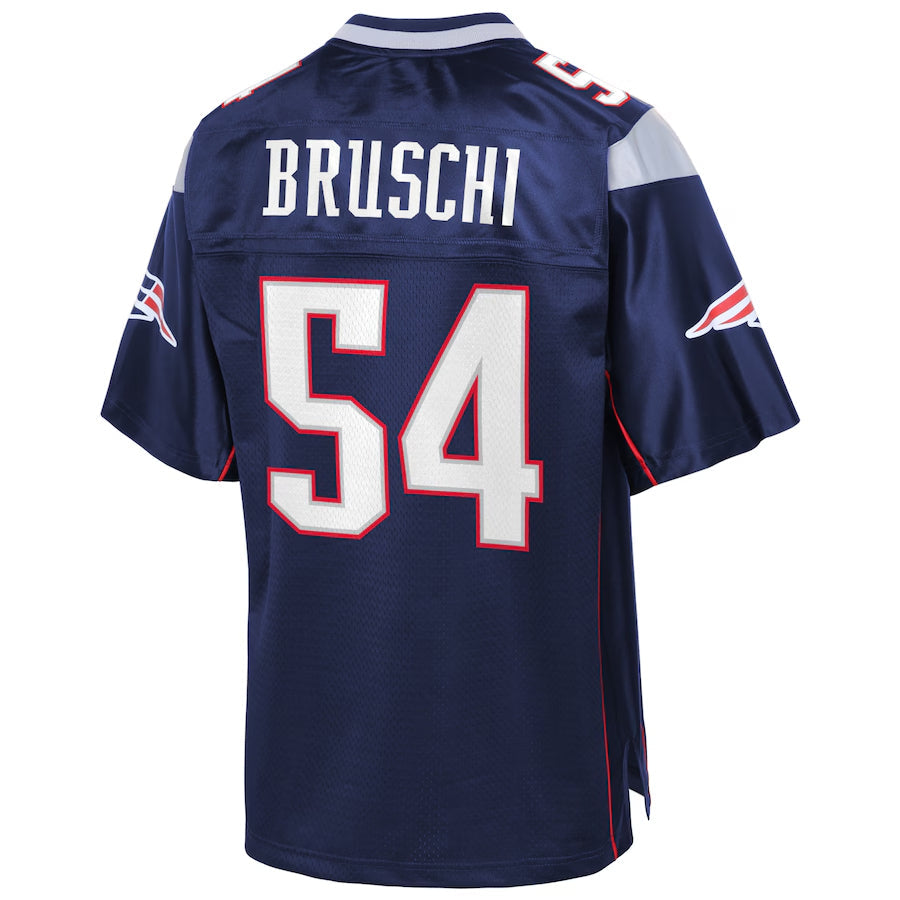 Qdoa NE.Patriots #54 Tedy Bruschi Player Navy Pro Line Retired Stitched Jerseys
