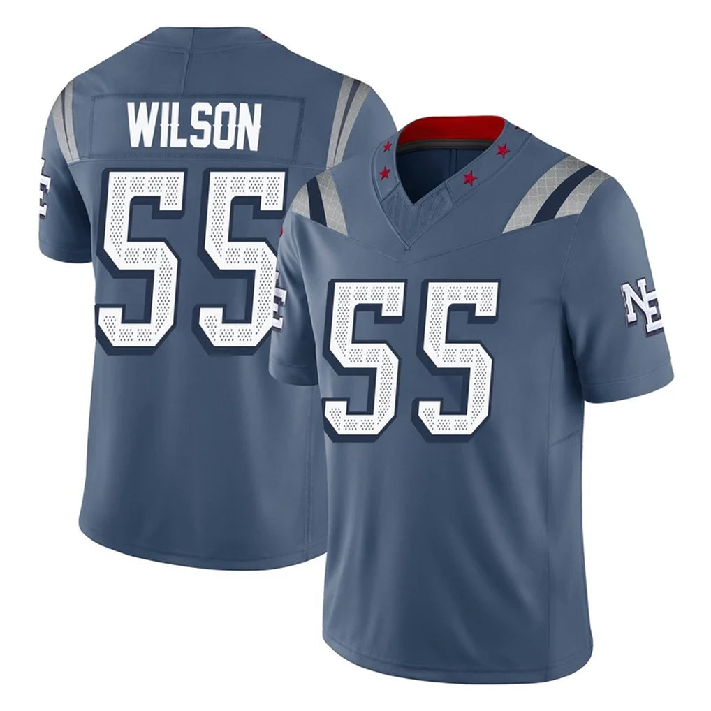 Qdoa NE.Patriots #55 Jared Wilson Player Blue Limited Rivalries Collection Home Game Stitched Jerseys
