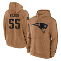 Qdoa NE.Patriots #55 Jared Wilson Player Brown Salute to Service Pullover Hoodies Limited Game Stitched Jerseys
