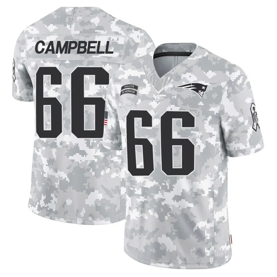 Qdoa NE.Patriots #66 Will Campbell Player Arctic Camo Salute to Service Limited Stitched Jerseys