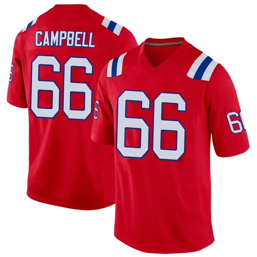 Qdoa NE.Patriots #66 Will Campbell Player Red Home Game Stitched Jerseys