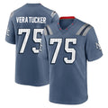 Qdoa NE.Patriots #75 Alijah Vera-Tucker Player Blue Rivalries Collection Home Game Stitched Jerseys