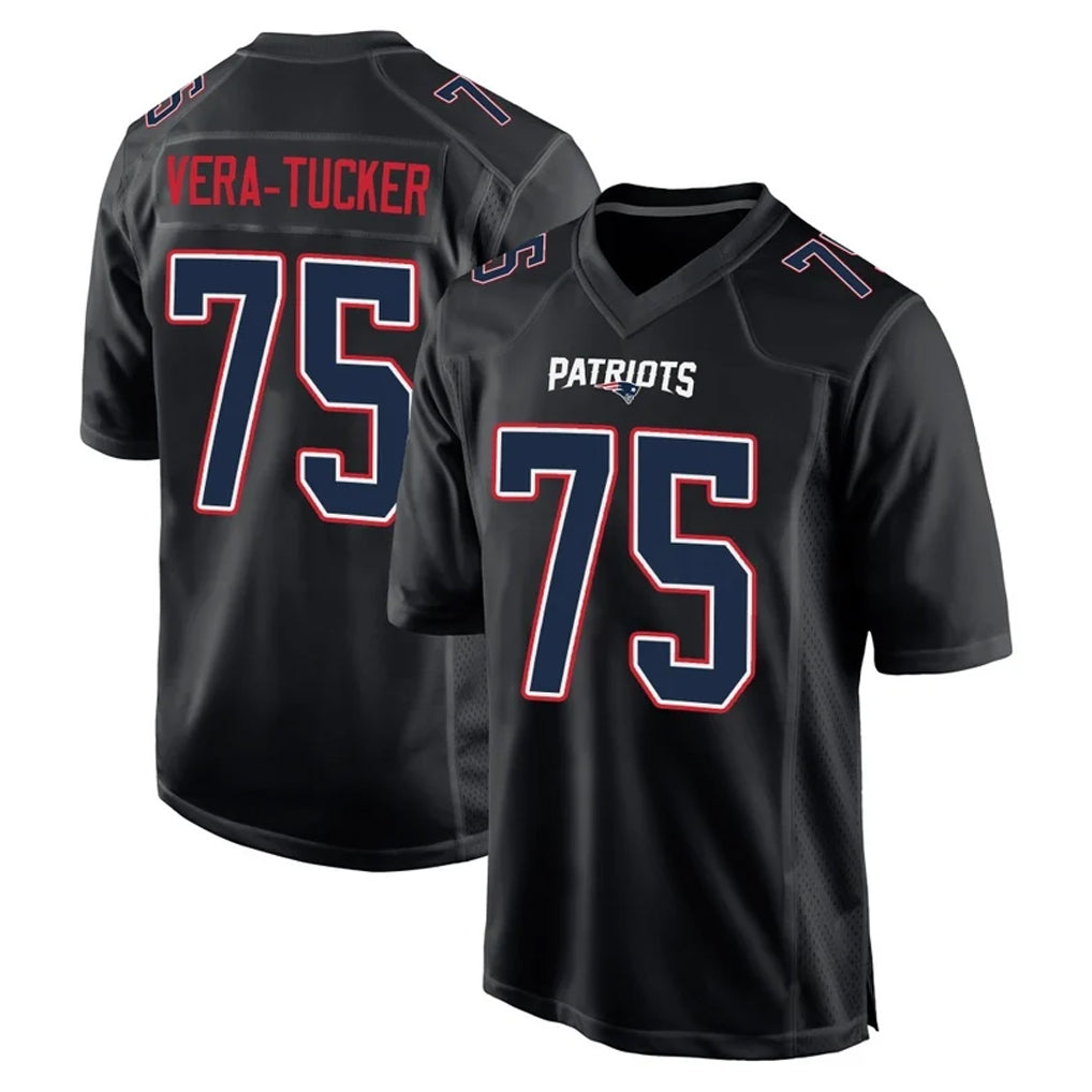 Qdoa NE.Patriots #75 Alijah Vera-Tucker Player Carbon Fashion Limited Home Game Stitched Jerseys