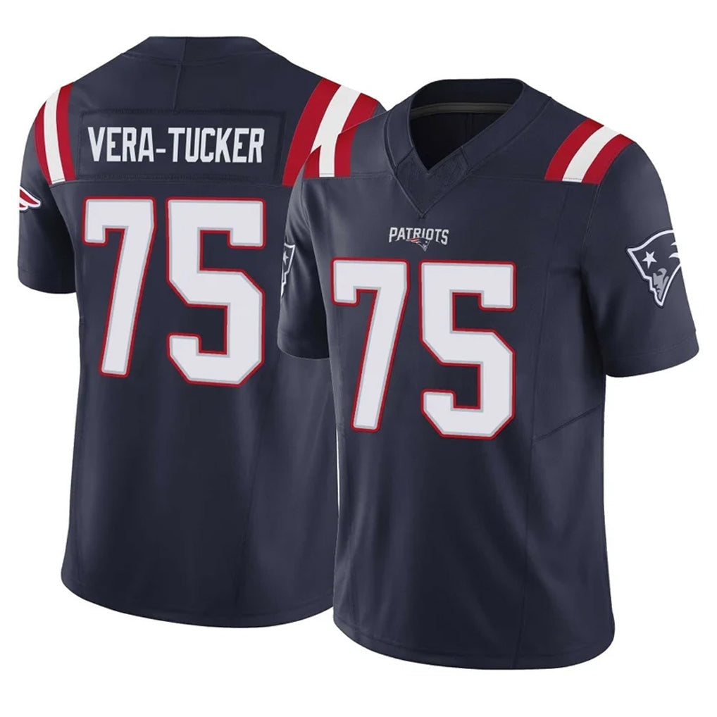 Qdoa NE.Patriots #75 Alijah Vera-Tucker Player Navy Limited Vapor F.U.S.E. Home Game Stitched Jerseys
