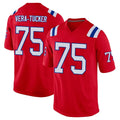 Qdoa NE.Patriots #75 Alijah Vera-Tucker Player Red Home Game Stitched Jerseys
