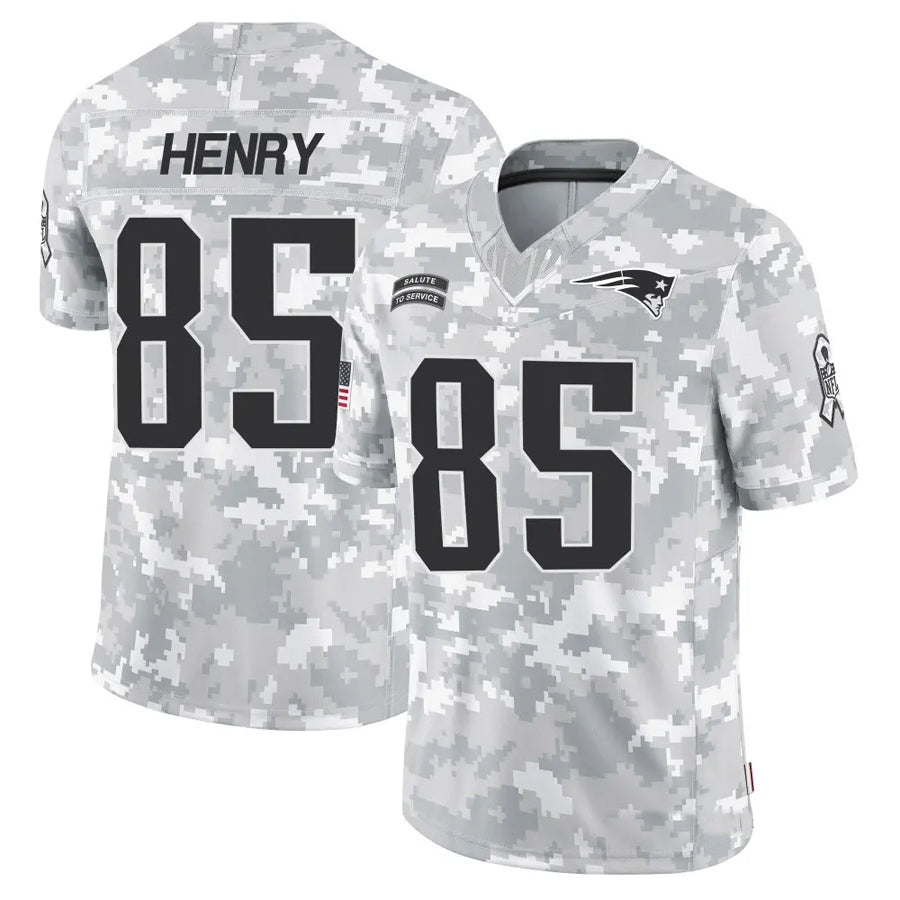 Qdoa NE.Patriots #85 Hunter Henry Player Arctic Camo Salute to Service Limited Stitched Jerseys