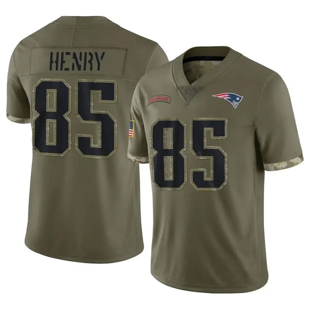 Qdoa NE.Patriots #85 Hunter Henry Player Olive Salute To Service Limited Stitched Jerseys