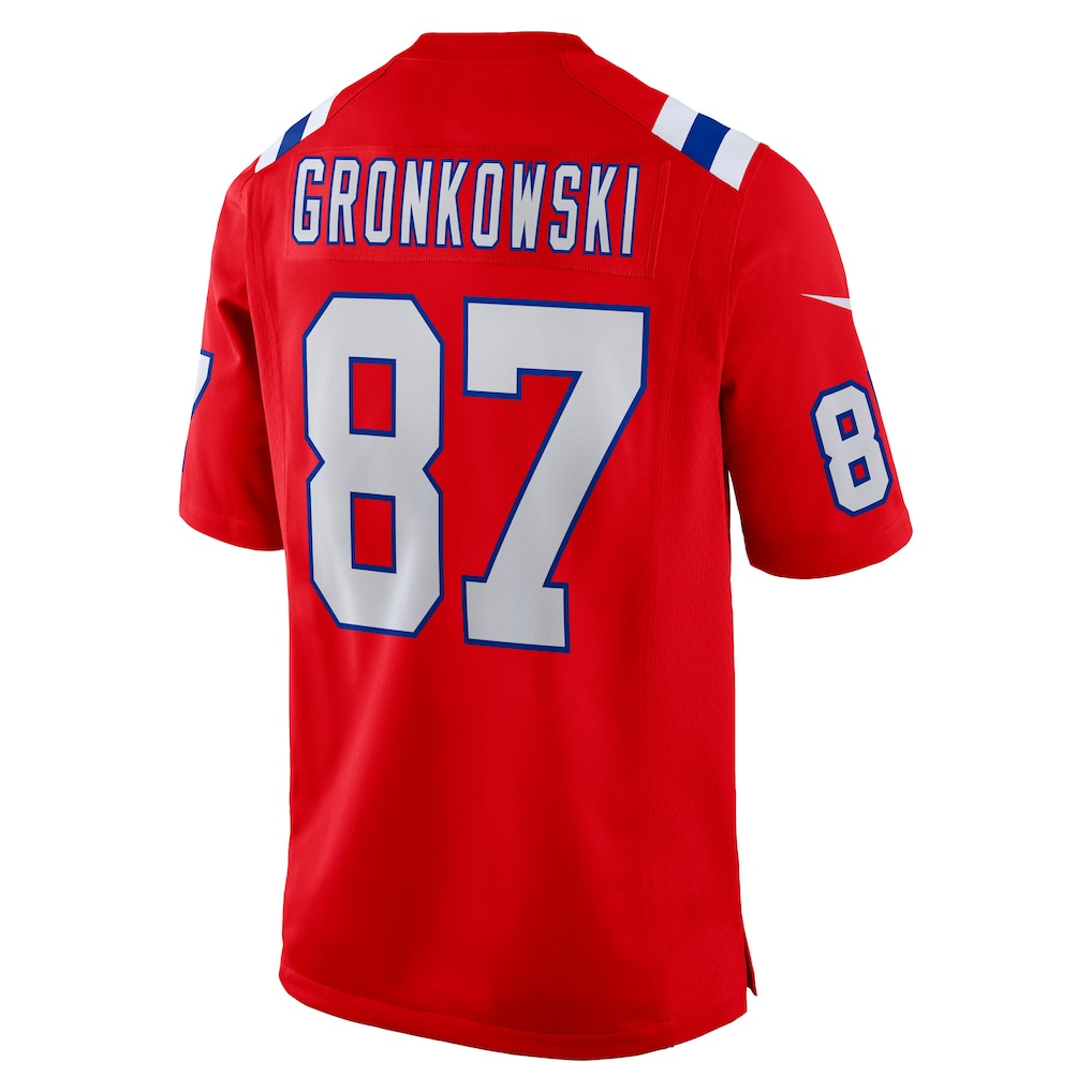 Qdoa NE.Patriots #87 Rob Gronkowski Red Alternate Retired Player Game Stitched Jerseys