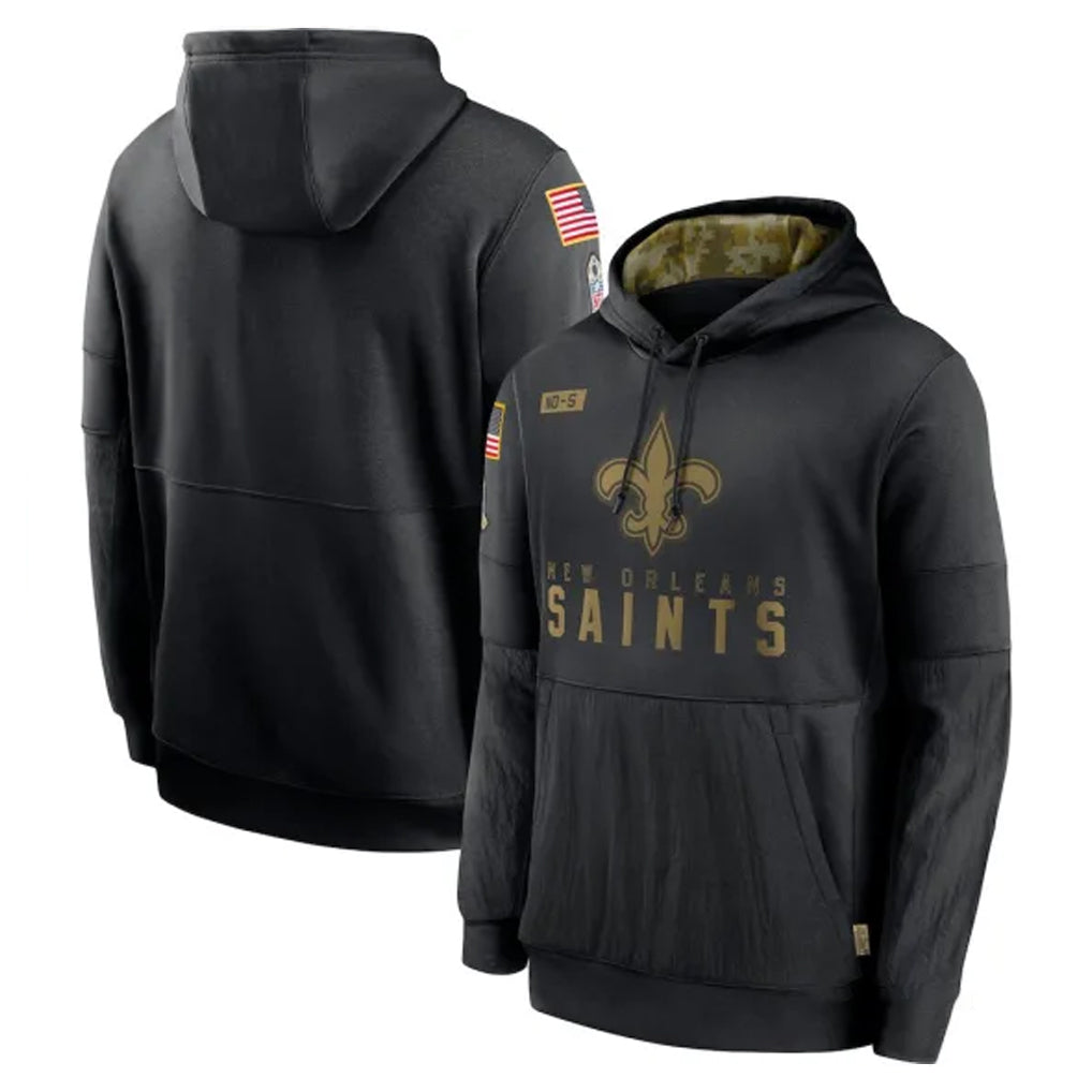 Qdoa NO.Saints Black Salute to Service Hoodies Limited Game Blank Player Stitched Jerseys