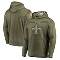 Qdoa NO.Saints Olive Salute to Service Pullover Hoodies Home Game Blank Player Stitched Jerseys