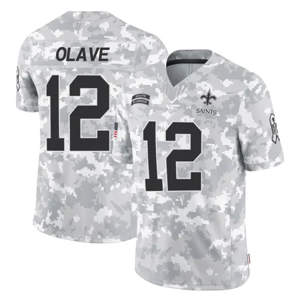 Qdoa NO.Saints #12 Chris Olave Player Arctic Camo Salute To Service Limited Game Stitched Jerseys