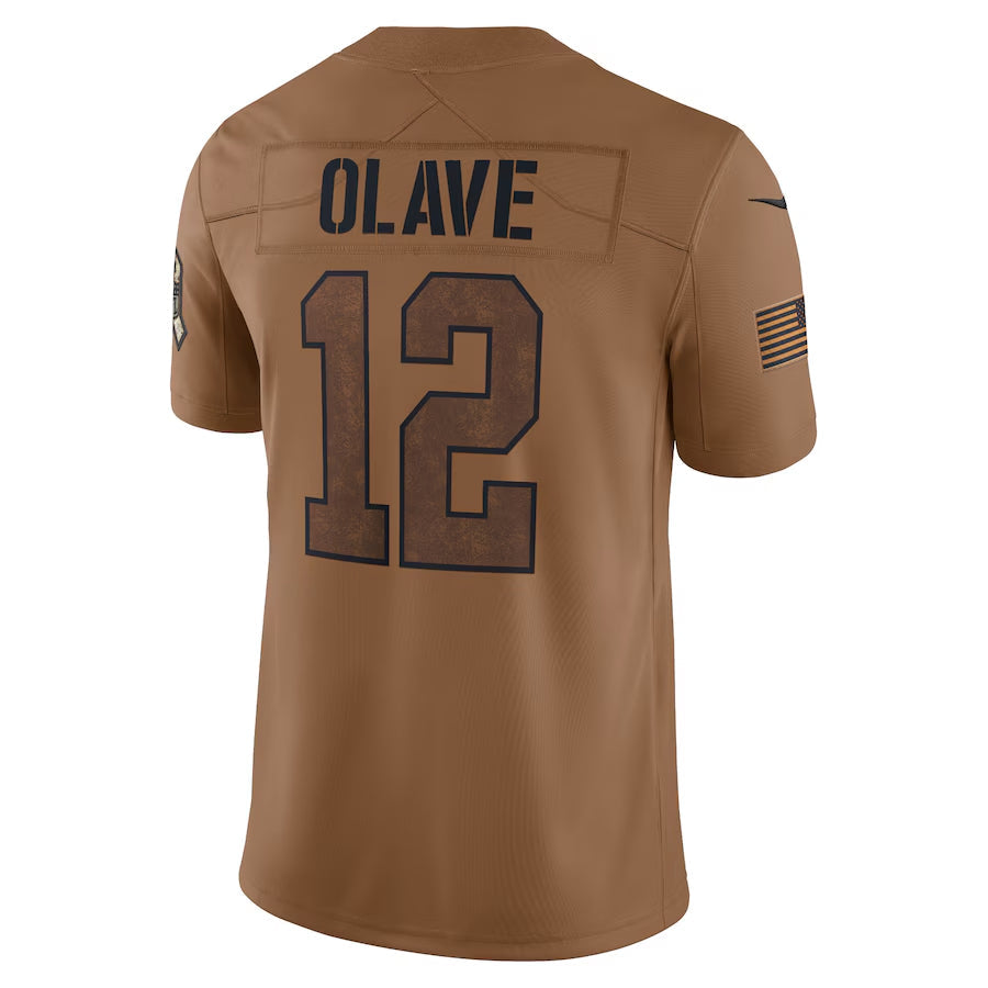 Qdoa NO.Saints #12 Chris Olave Player Brown Salute To Service Limited Stitched Jerseys