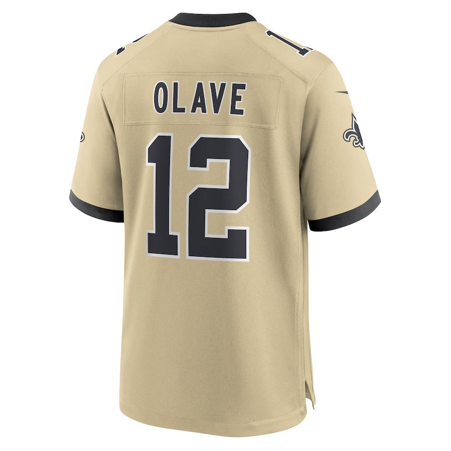 Qdoa NO.Saints #12 Chris Olave Player Gold Alternate Game Stitched Jerseys