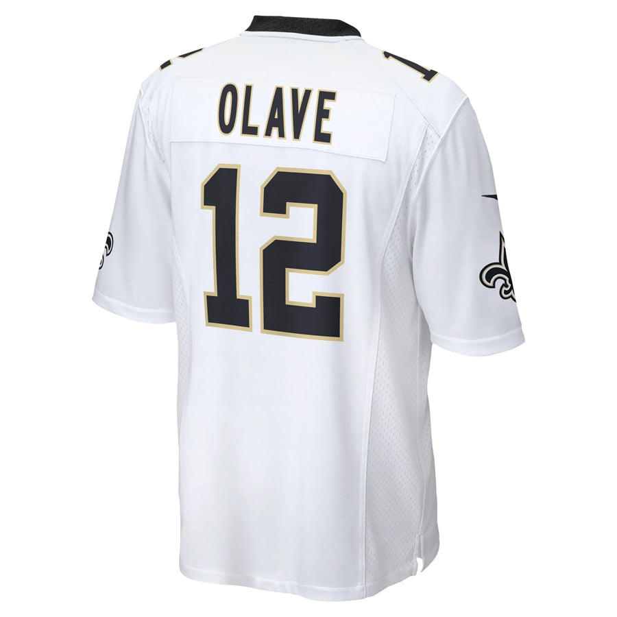 Qdoa NO.Saints #12 Chris Olave Player White Home Game Stitched Jerseys